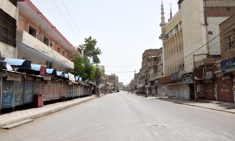A view of a deserted street in Hyderabad. &mdash; Photo Umair Ali