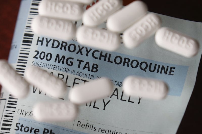 This Monday, April 6, 2020, file photo shows an arrangement of Hydroxychloroquine pills in Las Vegas. At least 13 states have obtained a total of more than 10 million doses of malaria drugs to treat Covid-19 patients despite warnings from doctors that more tests are needed before the medications that President Trump once fiercely promoted should be used to help people with the coronavirus. &mdash; AP
