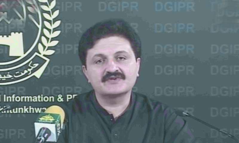 Ajmal Wazir addressing the media. — DawnNewsTV