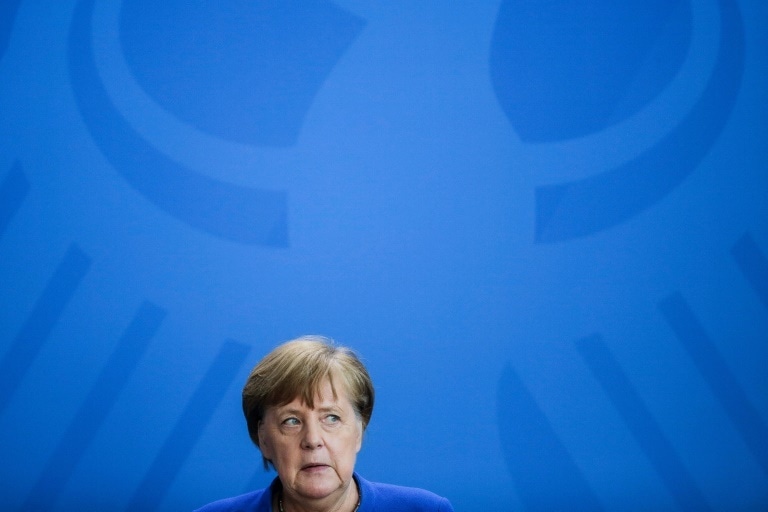 German Chancellor Angela Merkel is due to confer with Germany's 16 state premiers to take stock of the development of infections since Europe's biggest economy first took steps to lift some curbs. &mdash; AFP