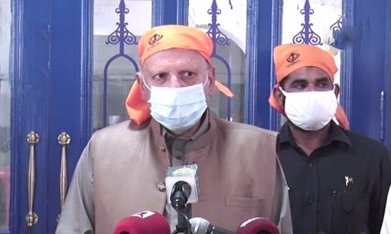 Punjab Governor Chaudhry Sarwar addresses the media. — DawnNewsTV