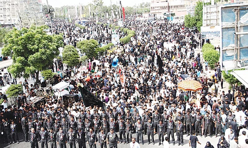 In this file photo, members of the Shia community take part in a procession.  — AFP/File