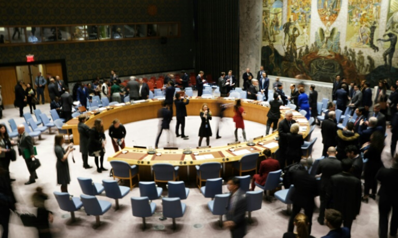 A UN Security Council meeting held in January 2020, before the global pandemic. &mdash; AFP/File