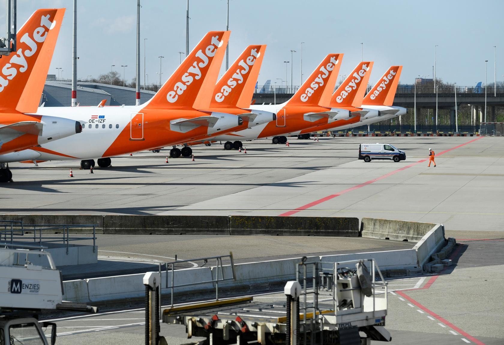 Easyjet airline airplanes are seen parked, as Schiphol Airport reduces its flights due to Covid-19 outbreak, in Amsterdam, Netherlands. — Reuters
