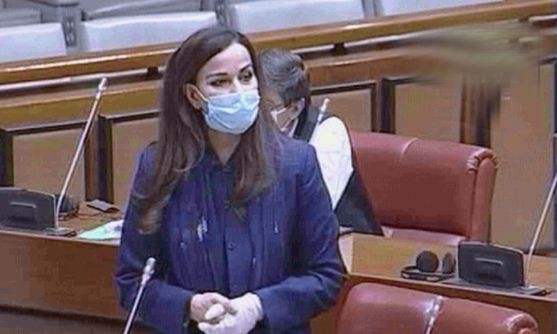 PPP Senator Sherry Rehman speaks in Senate. &mdash; DawnNewsTV