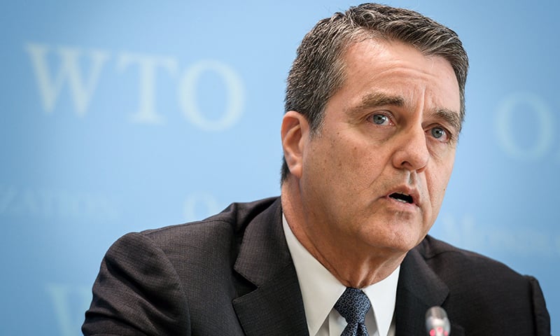 WTO director-general Roberto Azevedo gives a press conference at their headquarters in Geneva. &mdash; AFP/File