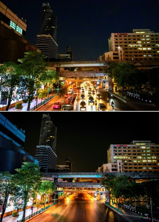 Bangkok's air quality momentarily turned 'clean' as the vehicles squeezing along its main thoroughfares vanished. &mdash; AFP
