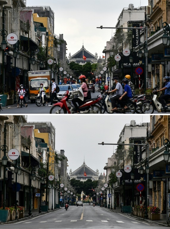 Mopeds once again fill every available space between the cars on Hanoi's streets. &mdash; AFP