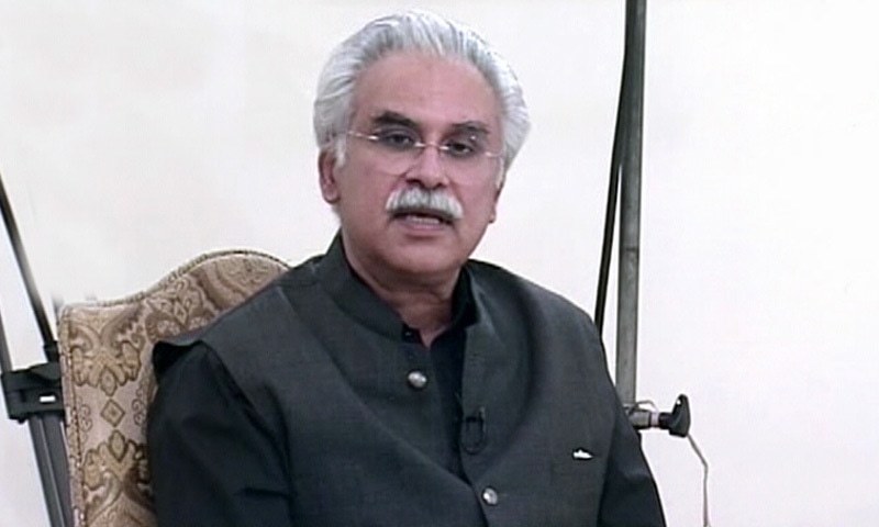 Dr Zafar Mirza addressing the nation on Friday. — DawnNewsTV