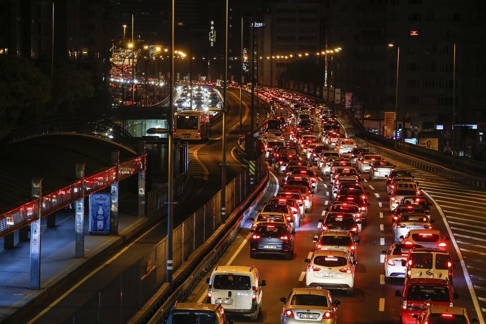 Traffic congests the roads in Istanbul, late on May 22, minutes before a four-day new curfew declared by the government in an attempt to control the spread of novel coronavirus. — AP