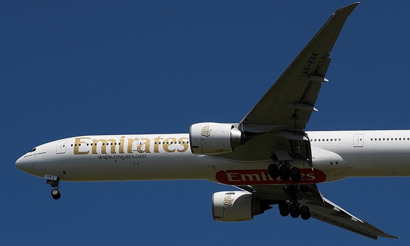 An Emirates passenger plane comes in to land at London Heathrow airport, London, Britain, May 21. — Reuters