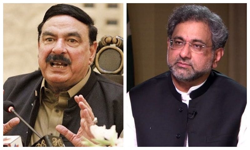 Former prime minister Shahid Khaqan Abbasi (R) and incumbent Railways Minister Sheikh Rashid have tested positive and are in isolation. — Dawn.com