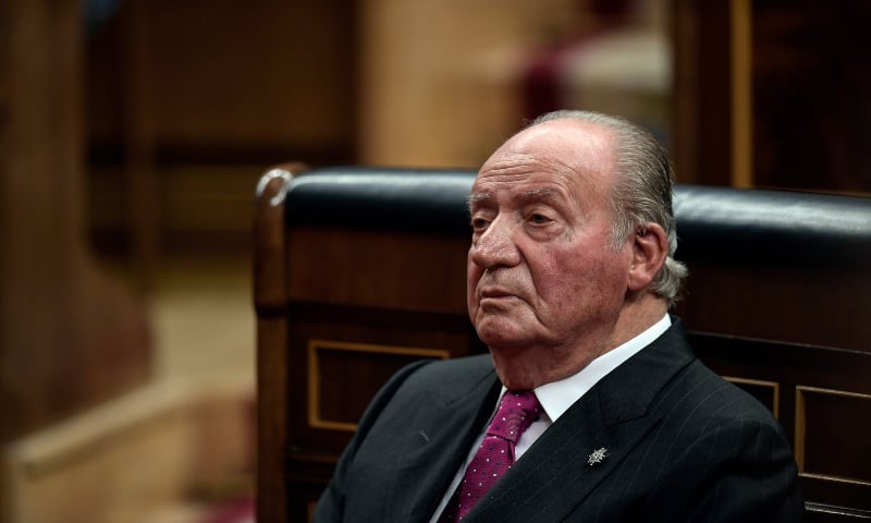 In this file photo taken on December 6, 2018 Spain's former king Juan Carlos attends commemorative acts marking the 40th anniversary of the Spanish Constitution at the parliament in Madrid. — AFP