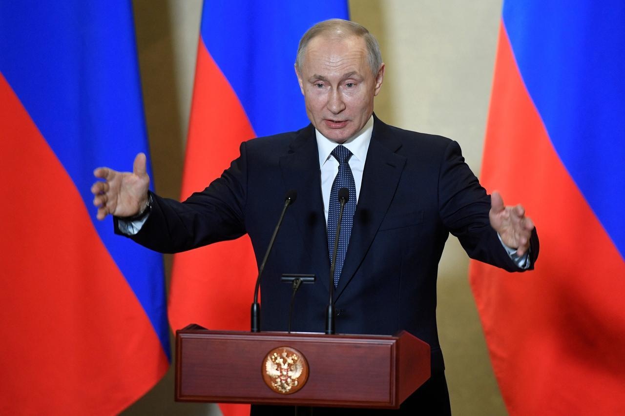 Russian President Vladimir Putin delivers a speech in Sevastopol, Crimea, March 18. &mdash; Reuters