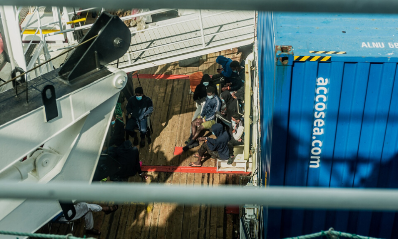 At Porto Empedocle on Sicily’s western side, the migrants are awaiting transfer from the vessel chartered by charity group SOS Mediterranee to an Italian ferry where they will spend 14 days in quarantine. — Photo courtesy SOS Mediterranee Twitter At Porto Empedocle on Sicily’s western side, the migrants are awaiting transfer from the vessel chartered by charity group SOS Mediterranee to an Italian ferry where they will spend 14 days in quarantine. — Photo courtesy SOS Mediterranee Twitter
