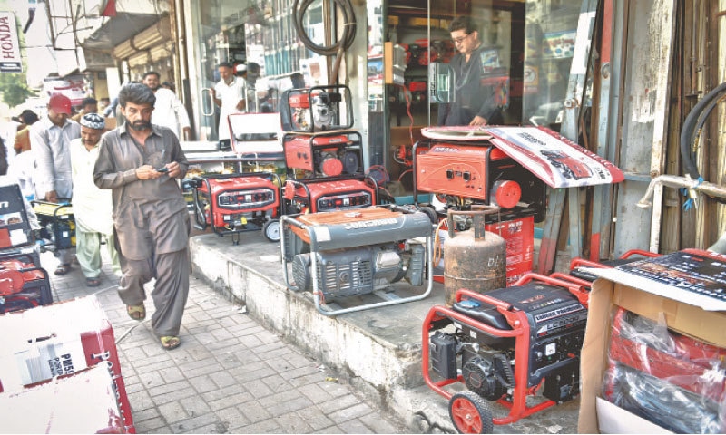 Generators on sale in the Frere Road area.—Fahim Siddiqi/White Star