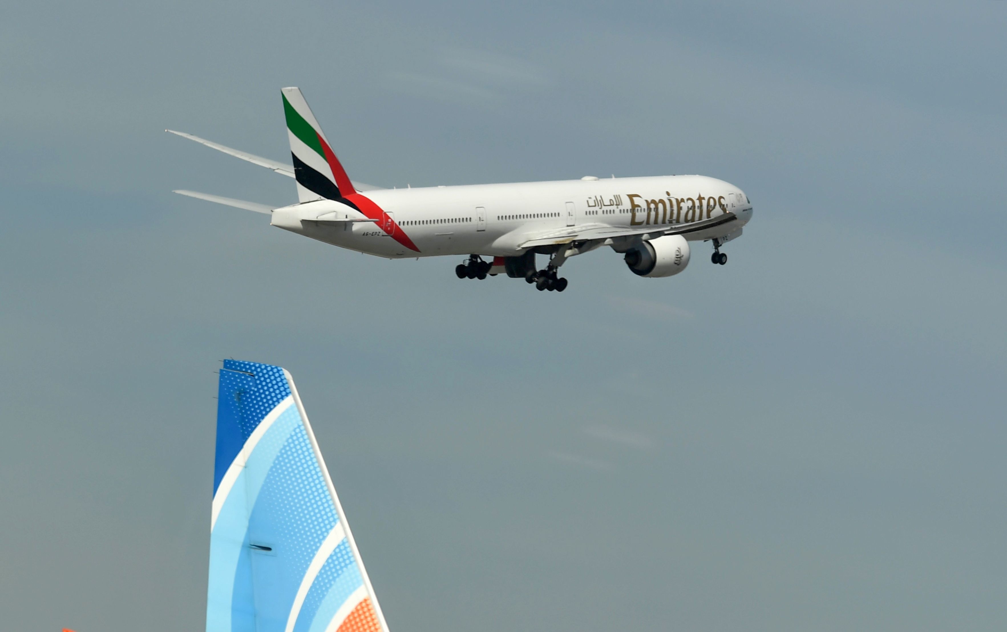 An Emirates aircraft takes off from Dubai International Airport in this April 2020 photo. — AFP/File