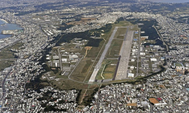 This Jan 27, 2018, aerial file photo shows US Marine Air Station Futenma in Ginowan, Okinawa, southern Japan. — AP