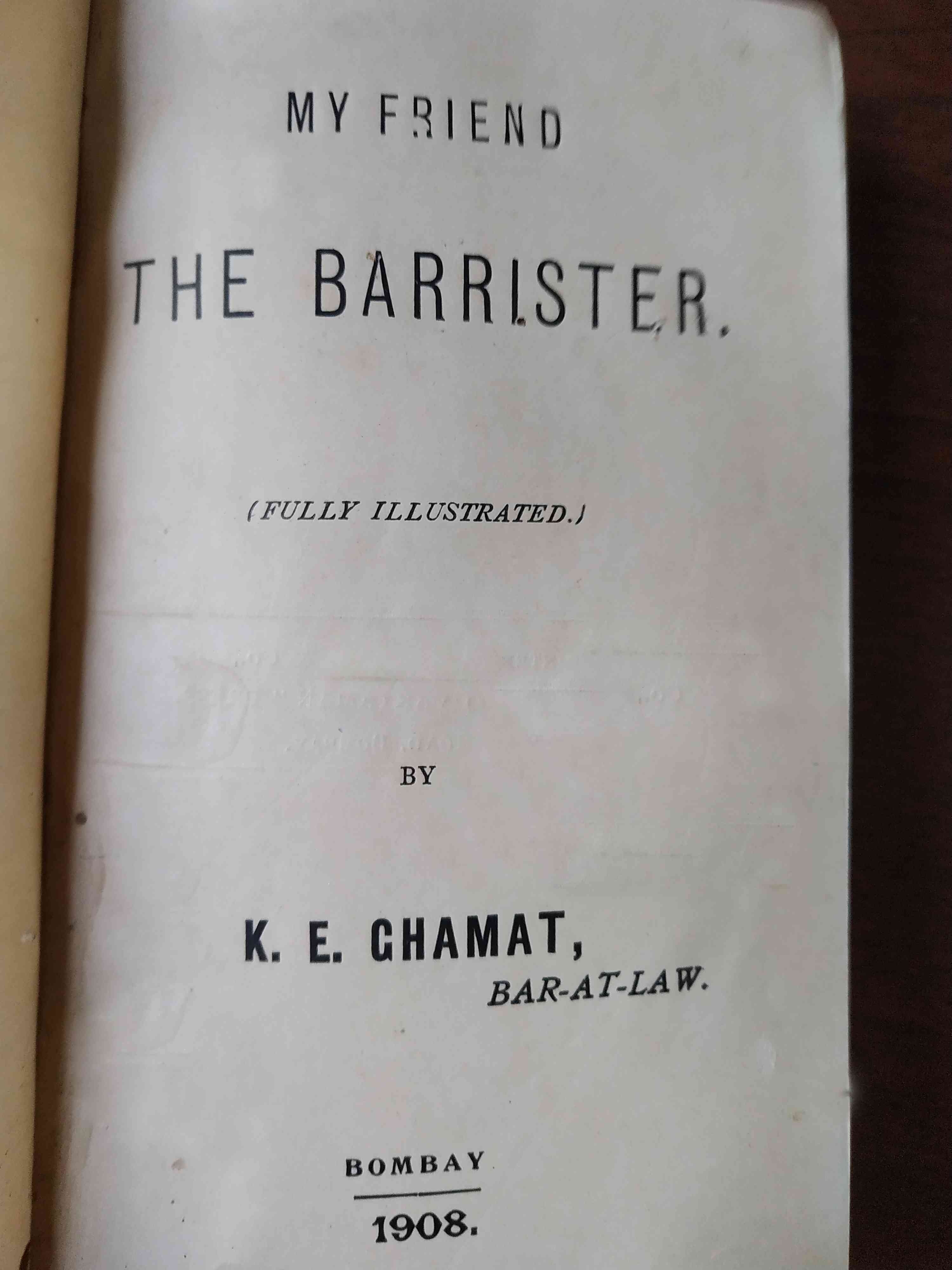 The title page of 'My Friend, The Barrister'. — Scroll.in