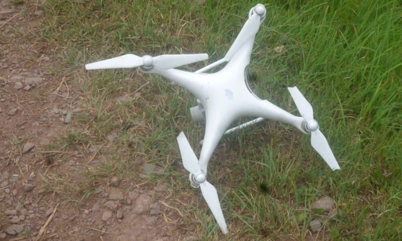 This was the tenth Indian quadcopter to be shot down by Pakistan Army's troops this year, said Major General Babar Iftikhar, director general of the Inter Services Public Relations. — Photo courtesy ISPR