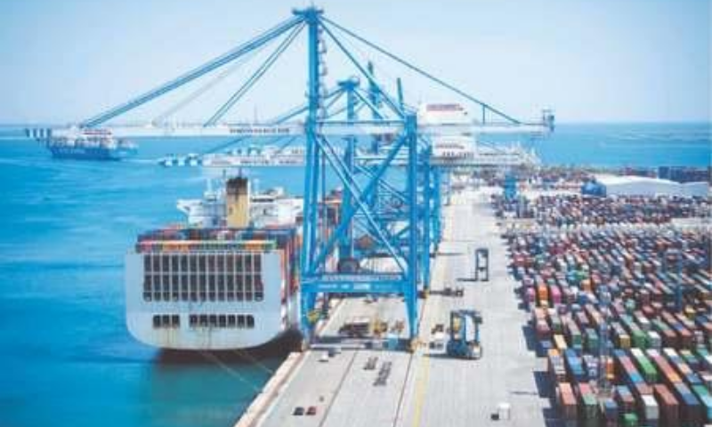 A July 23 photo shows containers on the docks of a French port. — AFP