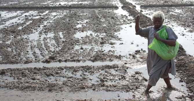 “Inequitable distribution of water in Pat Feeder Canal and its tributaries has turned the green belt of the area into desert,” they said. — Photo by Mohammad Hussain Khan/File