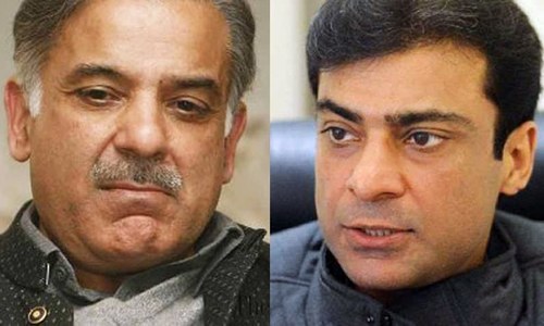 Shahbaz Sharif appeared before the accountability court while Hamza Shahbaz was produced by the jail officials. — Dawn/File