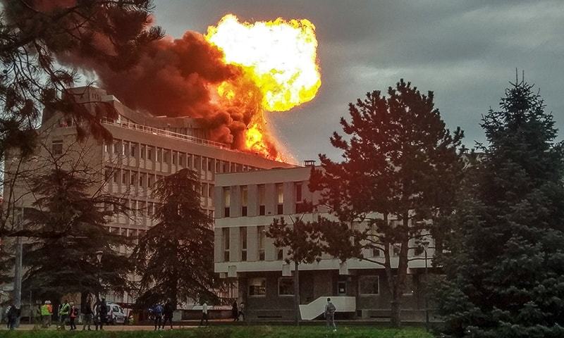 A fire broke out early in the morning in the basement of a building in the Barceloneta district of the city. — AFP/File