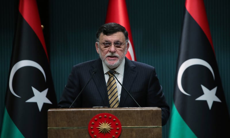 In this June 4, 2020 file photo, Fayez Sarraj, the head of Libya's internationally-recognised government, speaks at a joint news conference with Turkey's President Recep Tayyip Erdogan, in Ankara, Turkey. — AP In this June 4, 2020 file photo, Fayez Sarraj, the head of Libya's internationally-recognised government, speaks at a joint news conference with Turkey's President Recep Tayyip Erdogan, in Ankara, Turkey. — AP