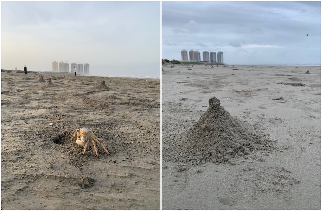 Images of crab settlements along the waterfront in DHA Phase-VIII | Marvi Mazhar