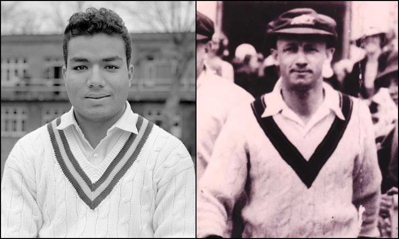 Leg spinning all-rounder Intikhab Alam (L) and Australia's batting sensation Sir Donald Bradman. — Photo courtesy PA/Australian Cricket Board via ESPN Cricinfo Leg spinning all-rounder Intikhab Alam (L) and Australia's batting sensation Sir Donald Bradman. — Photo courtesy PA/Australian Cricket Board via ESPN Cricinfo