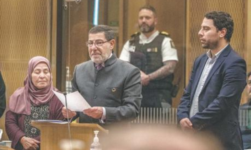 CHRISTCHURCH (New Zealand): Ibrahim Abdelhalim gives a victim impact statement during the hearing of case against mosque gunman Brenton Tarrant at the high court on Tuesday. — Reuters