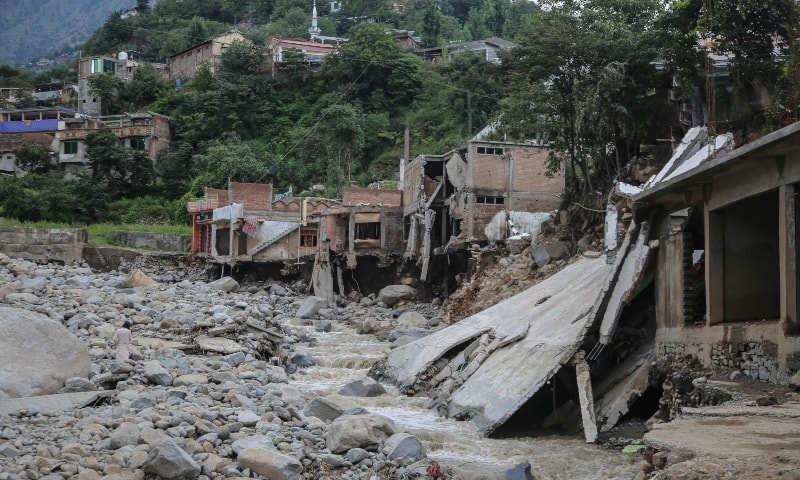 This picture shows the destruction caused by flash floods in Shahgram village of Madyan valley in Swat. — Photo courtesy Fazal Khaliq