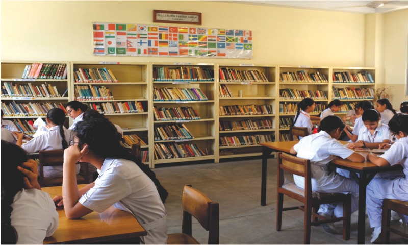 Children in a library