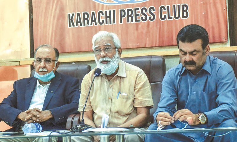 KARAMAT Ali, a member of the commission, speaks to the media at the press club on Wednesday.—White Star