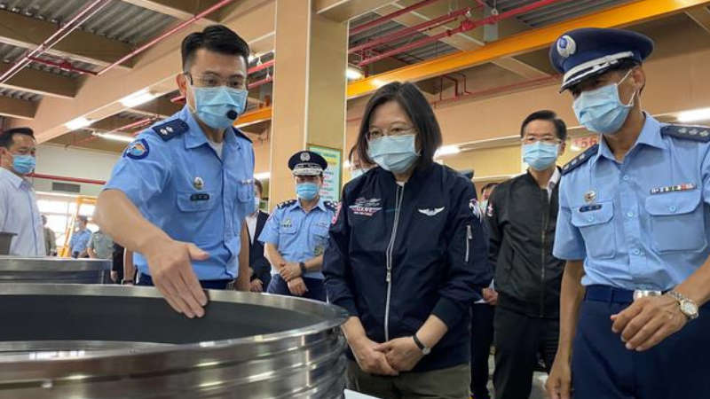 Taiwan's President Tsai Ing-wen visits an Air Force maintenance centre at the Gangshan air base in Kaohsiung, Taiwan on Sept 26. — Reuters Taiwan's President Tsai Ing-wen visits an Air Force maintenance centre at the Gangshan air base in Kaohsiung, Taiwan on Sept 26. — Reuters