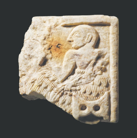 London: A handout picture released by the British Museum shows a Sumerian plaque, dating to around 2400BC, and belonging to the Early Dynastic III period of southern Iraq. It was smuggled out of Iraq and then seized from an online auction site by British authorities.—AFP