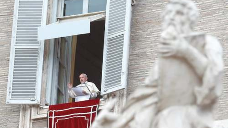 Vatican City: Pope Francis delivers the Angelus prayer from his window on the day of the release of his new encyclical, “Fratelli Tutti” (Brothers All), at St Peter’s Square on Sunday. — Reuters Vatican City: Pope Francis delivers the Angelus prayer from his window on the day of the release of his new encyclical, “Fratelli Tutti” (Brothers All), at St Peter’s Square on Sunday. — Reuters