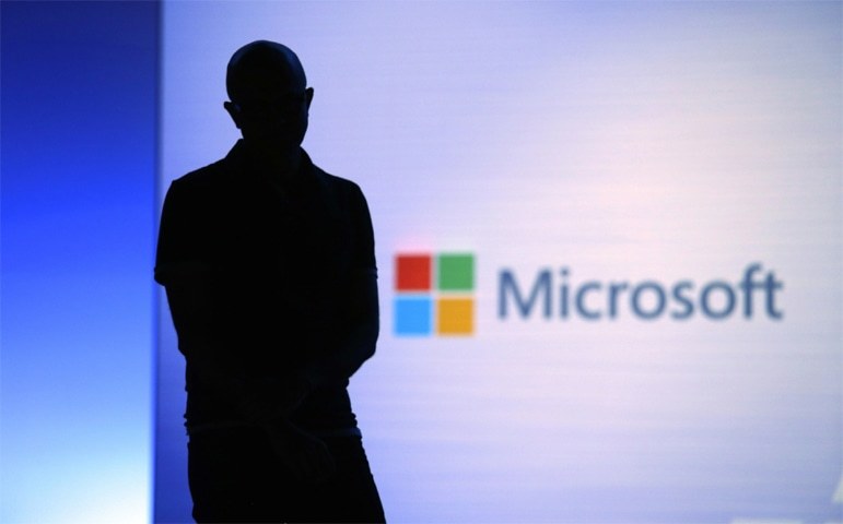 n this May 7, 2018, file photo Microsoft CEO Satya Nadella looks on during a video as he delivers the keynote address at Build, the company’s annual conference for software developers. — AP/File