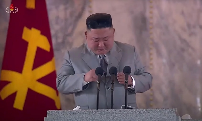This screen grab taken from a KCTV broadcast on October 10, 2020 shows North Korean leader Kim Jong Un pausing as he makes a speech prior to a military parade marking the 75th anniversary of the founding of the Workers' Party of Korea, on Kim Il Sung square in Pyongyang. — AFP This screen grab taken from a KCTV broadcast on October 10, 2020 shows North Korean leader Kim Jong Un pausing as he makes a speech prior to a military parade marking the 75th anniversary of the founding of the Workers' Party of Korea, on Kim Il Sung square in Pyongyang. — AFP