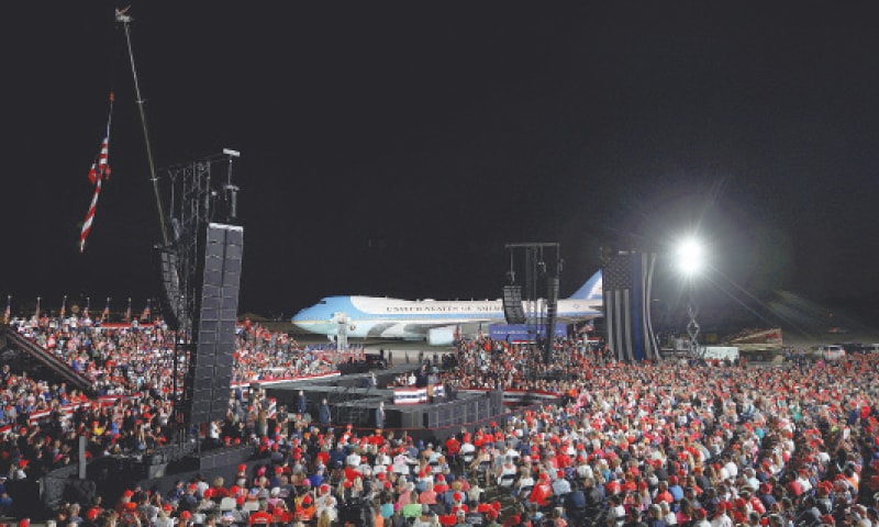 SANFORD: President Donald Trump speaks during the rally.—Reuters