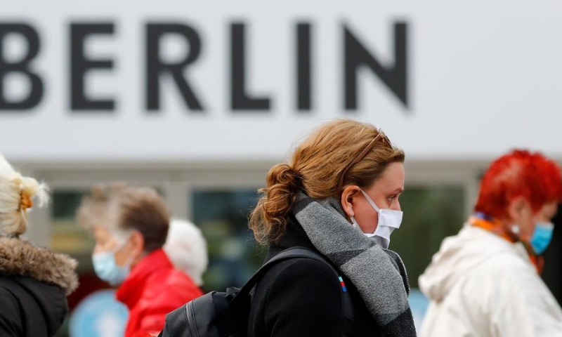 People wearing face masks are pictured at Schloss Strasse shopping street, as the coronavirus outbreak continues, in Berlin, Germany on Oct 20. — Reuters