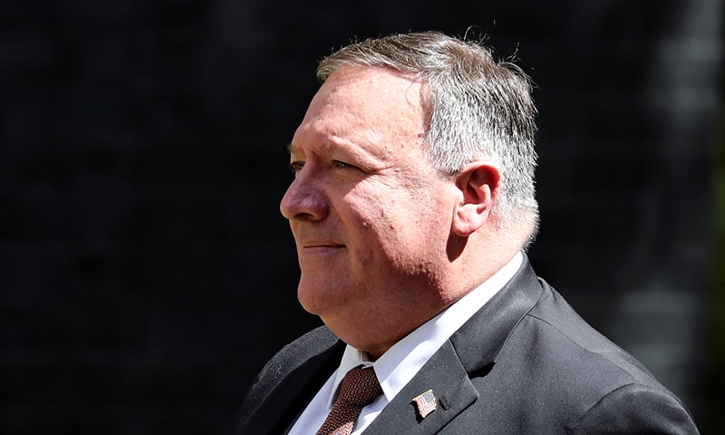 US Secretary of State Mike Pompeo arrives at Downing Street in London, Britain, July 21, 2020. &mdash; Reuters/File
