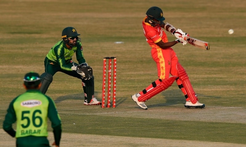Zimbabwe's Wesley Madhevere (R) plays a shot during the second Twenty20 cricket match between Pakistan and Zimbabwe at the Rawalpindi Cricket Stadium in Rawalpindi on November 8. — AFP Zimbabwe's Wesley Madhevere (R) plays a shot during the second Twenty20 cricket match between Pakistan and Zimbabwe at the Rawalpindi Cricket Stadium in Rawalpindi on November 8. — AFP