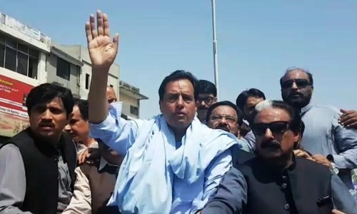 PML-N leader Mohammad Safdar was arrested from his hotel in Karachi last month after the registration of the FIR. — DawnNewsTV/File