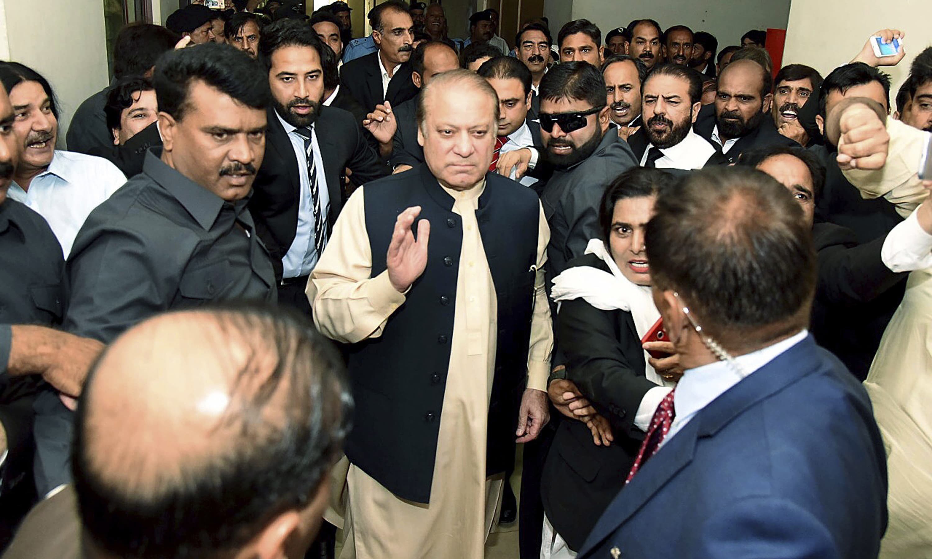 In this 2017 file photo, Nawaz Sharif arrives at an anti-corruption court in Islamabad. —AP/File