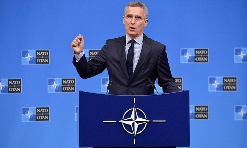 Nato Secretary General Jens Stoltenberg addresses a press conference ahead of a Nato defence ministerial meeting at Nato headquarters in Brussels on October 2, 2018. ─ AFP/File