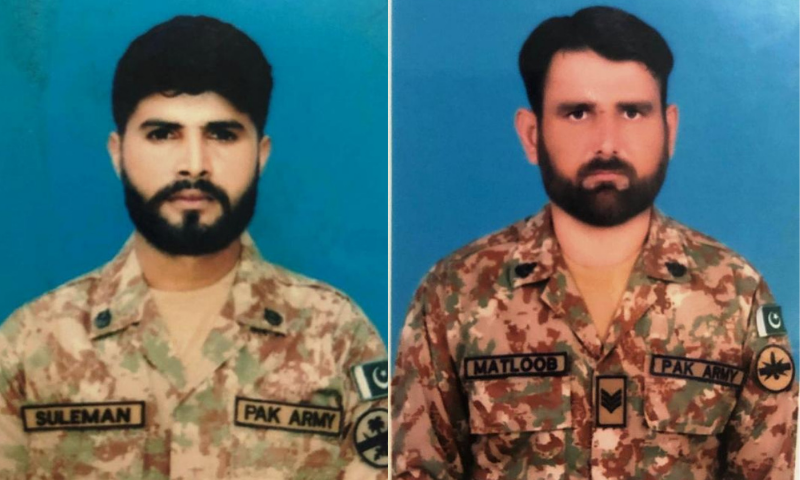 This combination photo shows Sepoy Suleman Shaukat (L) and Havaldar Matloob Alam (R). — Photo courtesy ISPR