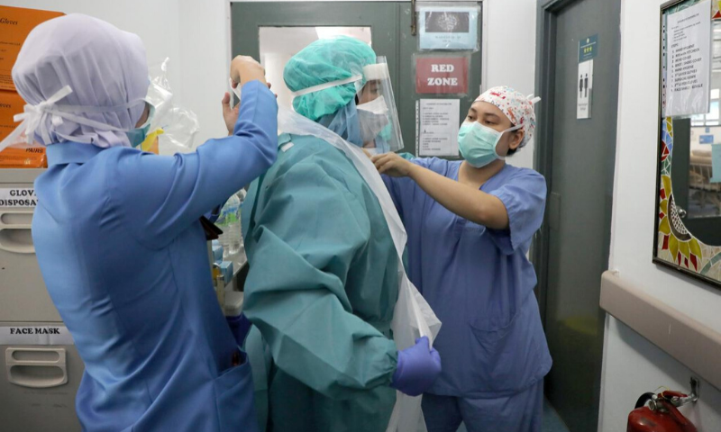 The hospital is facing a shortage of task force due to so many of its professionals testing positive. &mdash; Reuters/File