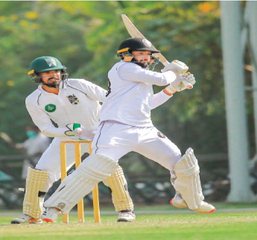 KHYBER Pakhtunkhwa’s saviour Kamran Ghulam pulls durng his unbeaten 130 against Balochistan at the SBP Sports Complex on Wednesday.—Courtesy PCB